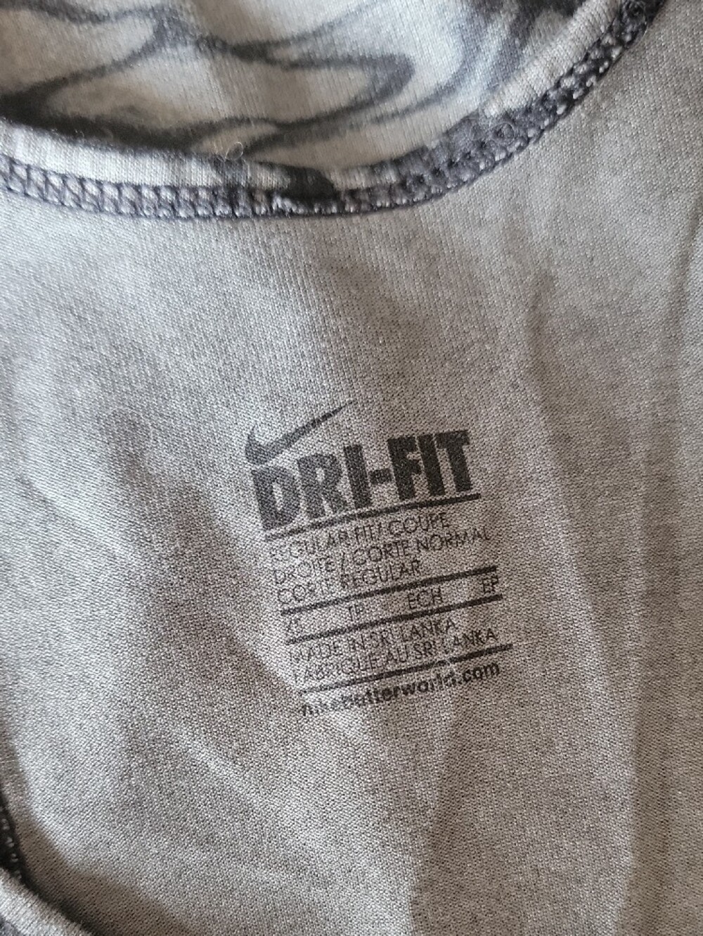 Nike Pro Dri-FIT Black & Grey Abstract Camo Racerback Tank Top XS - Picture 3 of 3